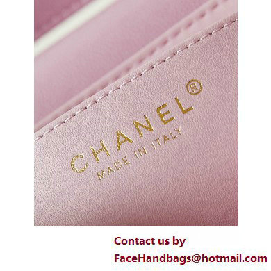 Chanel Grained Calfskin  &  Gold-Tone Metal Flap Bag with Top Handle Pink 2025